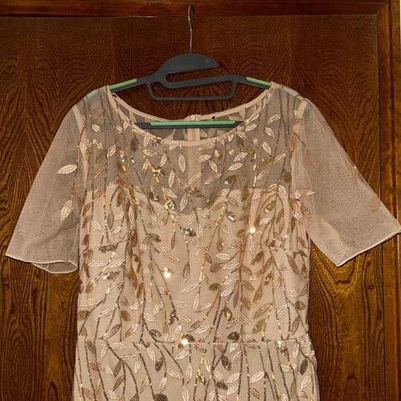 Ever Pretty Ivy Floral Sequin Maxi Fishtail Tulle Prom Dress with Short Sleeve - Picture 4 of 16